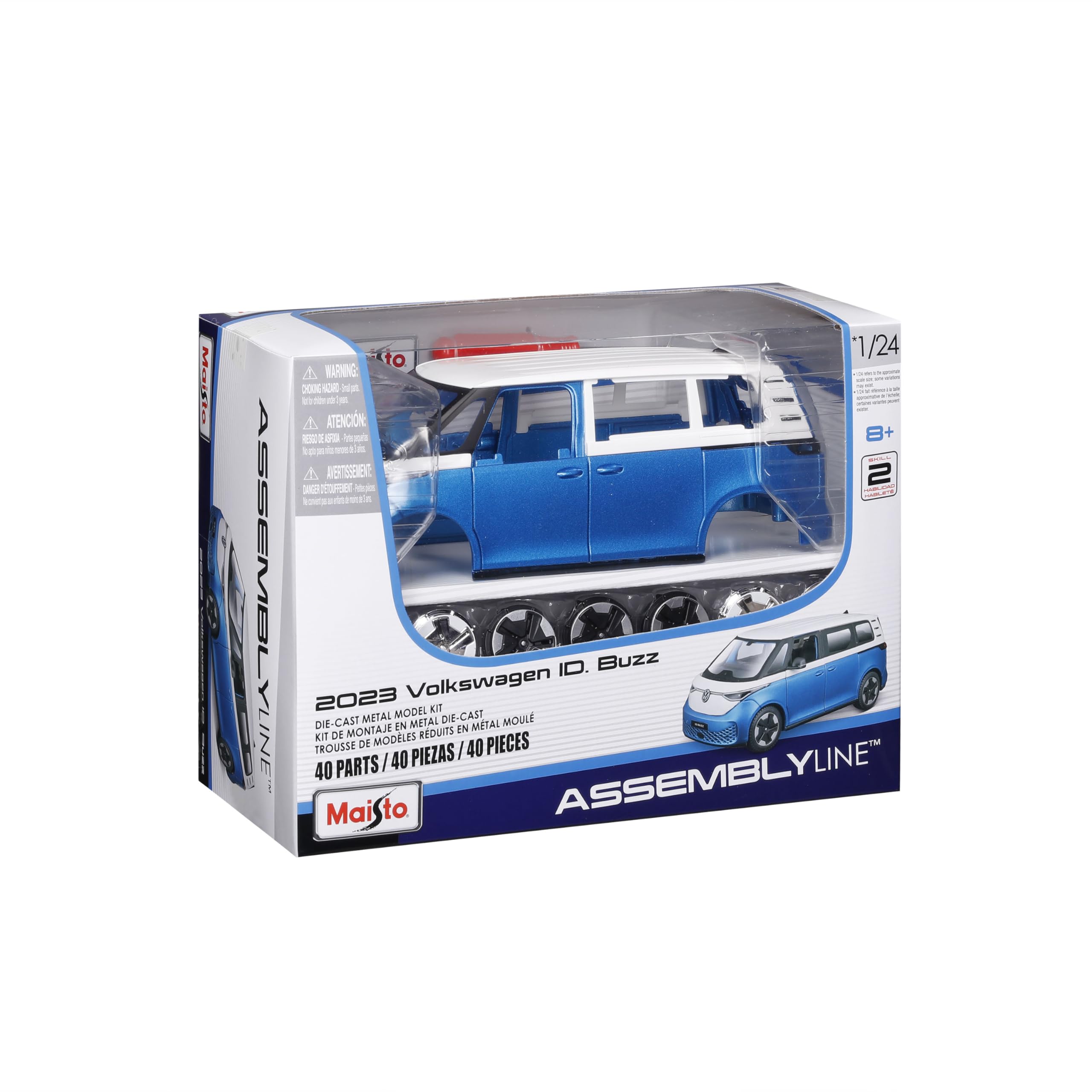 1:24 VW VOLKSWAGEN ID BUZZ KIT, 19 cm x 8 cm x 9 cm, Blue : Amazon